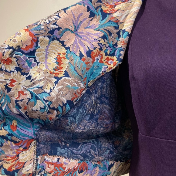 Vintage Late 80s/Early 90s Floral Cropped Women’s Short Sleeved Jacket Medium - Picture 12 of 13